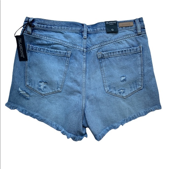 Blank NYC High-Rise Distressed Button Fly Denim Shorts - Picture 3 of 7